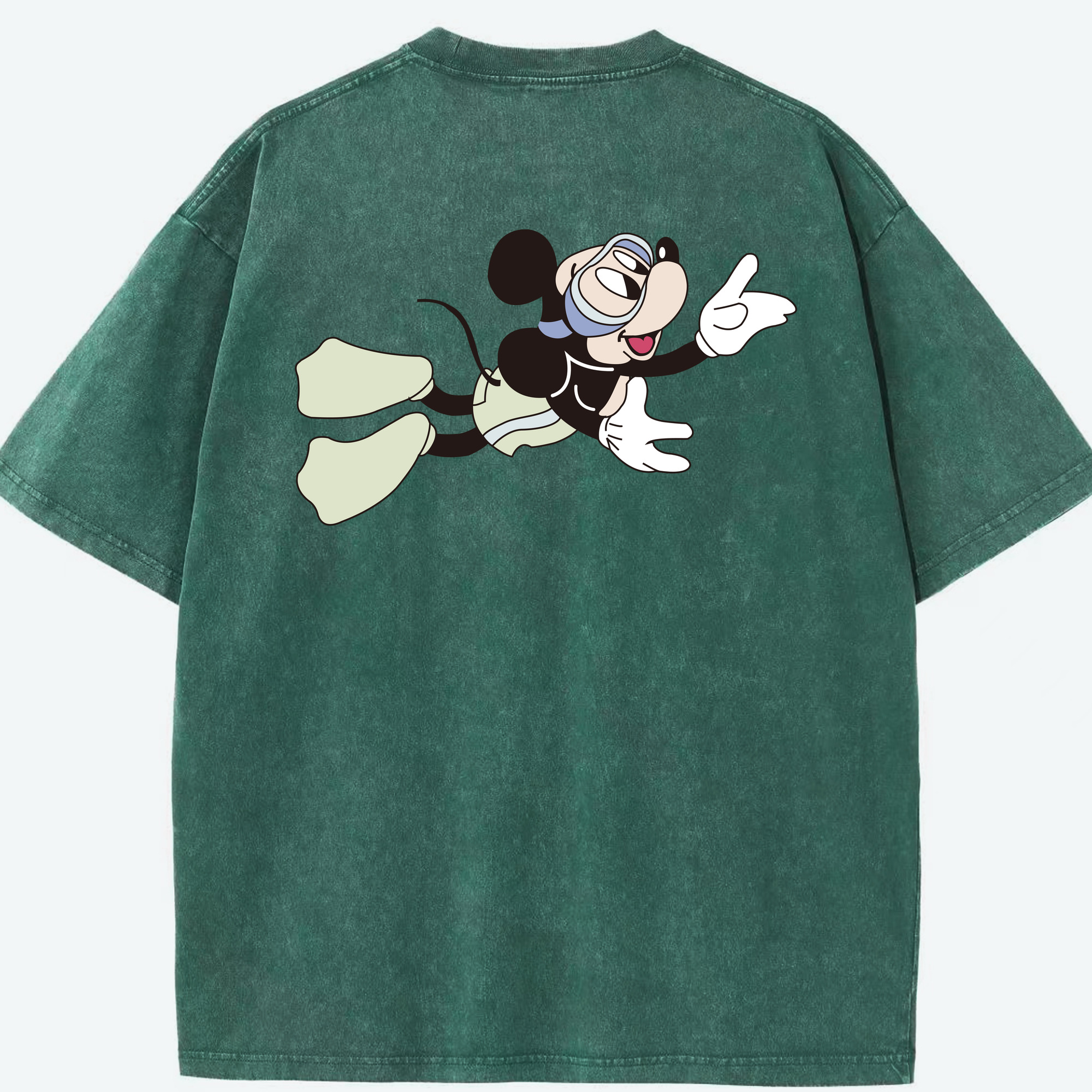 （画像用） ミッキーマウス Mickey Mouse 綿100% ヴィンテージ風 半袖Tシャツ（背面プリント）